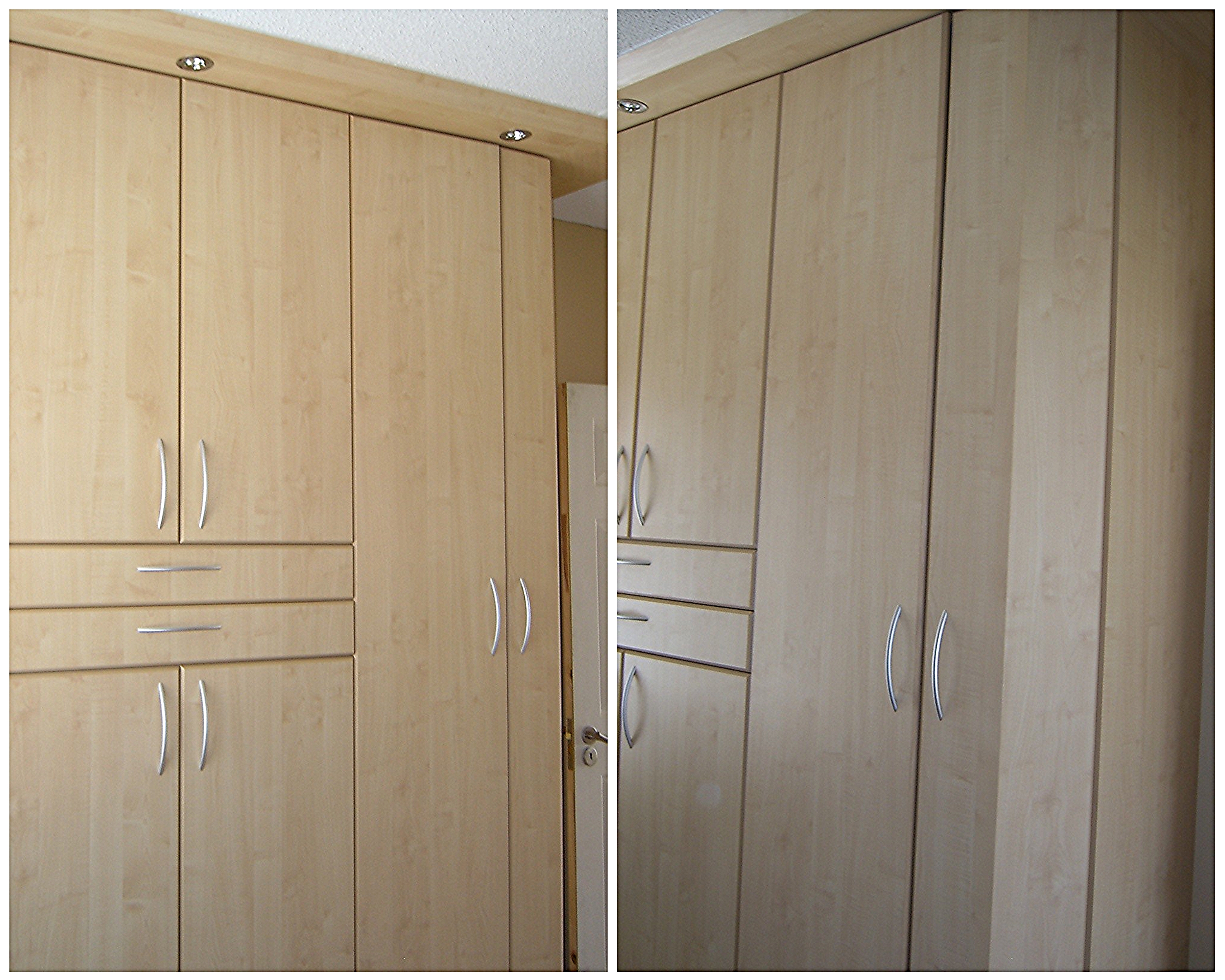 White duco robe with white duco dressing table top and drawers.